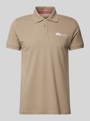 Regular fit poloshirt met labelprint van Alpha Industries Beige - 4