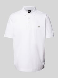 Slim Fit Poloshirt mit Label-Patch Modell 'Parris' von BOSS Weiß - 8