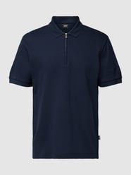 Poloshirt mit kurzem Reißverschluss Modell 'Paras' von BOSS Blau - 10