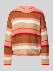 Relaxed Fit Strickpullover mit Wollanteil und Streifenmuster von s.Oliver RED LABEL Orange - 40