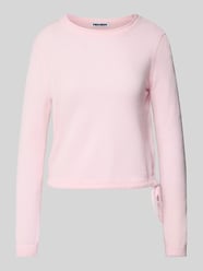 Sweter z okrągłym dekoltem i tunelem od REVIEW Fuksjowy - 40