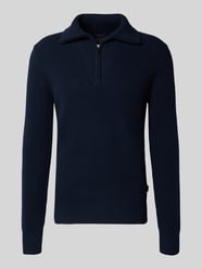 Schipperstrui van wolmix met labeldetail van bugatti - 6