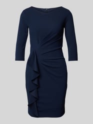 Cocktailkleid mit Volant und 3/4-Arm von Paradi Blau - 40