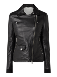 Leren jack in bikerlook, model 'Rose' van Freaky Nation Grijs / zwart - 35
