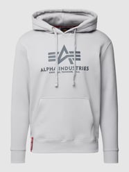 Hoodie mit Label-Print Modell 'BASIC' von Alpha Industries Grau - 25