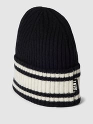 Beanie mit Kontraststreifen Modell 'STRIPED WOOL COLLEGIATE' von Gant Schwarz - 4