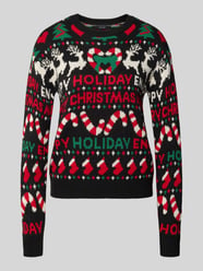 Pullover mit weihnachtlichem Intarsienmotiv von VERO MODA - 10
