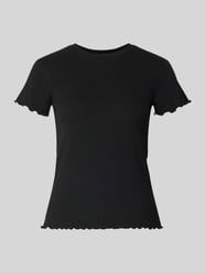 t-shirt o kroju slim fit z dodatkiem wiskozy model 'NICCA' od PIECES - 34
