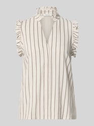 regular fit top met linnengehalte model 'VIVA' van Selected Beige - 33