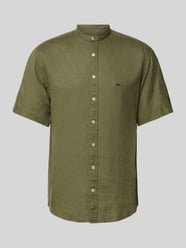 Regular Fit Freizeithemd aus Leinen mit Maokragen Modell 'Summer' von Fynch-Hatton Grün - 18