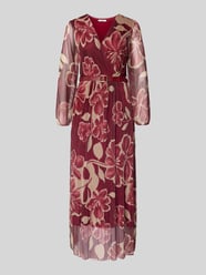 Maxi-jurk met V-hals van ZABAIONE Bordeaux - 34