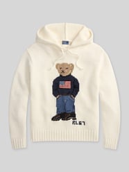 Bluza z kapturem z dzianiny o kroju comfort fit z intarsją z Nadruk Polo Bear od Polo Ralph Lauren - 1