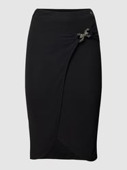 Knielange rok in wikkellook, model 'DALAL JEWEL' van Guess Grijs / zwart - 38