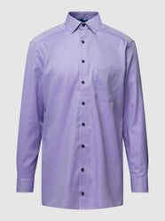 Modern Fit Business-Hemd mit Allover-Muster Modell 'Global Kent' von OLYMP Lila - 30