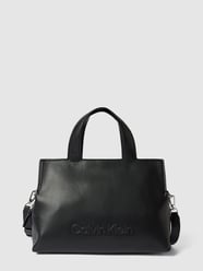 Tote bag met labeldetail, model 'NEAT' van CK Calvin Klein Grijs / zwart - 39