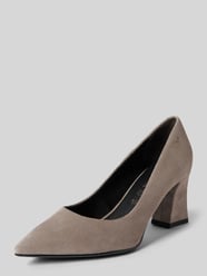 Leren pumps met labeldetail van Tamaris Grijs / zwart - 31