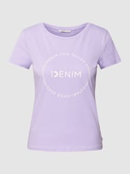 T-shirt met labelprint van Tom Tailor Denim Paars - 22
