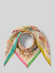 Seidentuch aus reiner Seide mit Allover-Paisley-Print von FRAAS Beige - 46