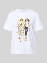 T-shirt met motiefprint en met strass-steentjes van Rich & Royal - 15