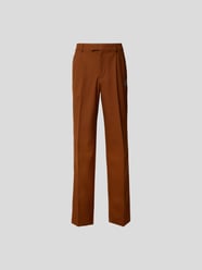 Bundfaltenhose aus Schurwolle mit Kontrastpaspeln von VTMNTS Braun - 3