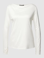 Shirt van viscose met lange mouwen en logostitching van comma Wit - 39