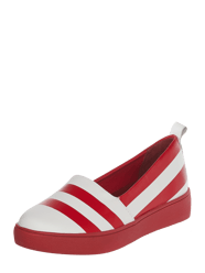 Slip-on sneaker van leer met streepmotief van Gerry Weber Shoes Wit - 14