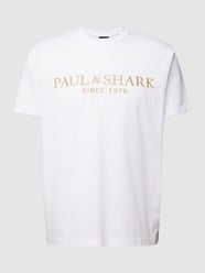 T-Shirt mit Logo-Stitching von Paul & Shark Weiß - 21