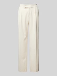 Wide leg stoffen broek met band en persplooien, model 'Mara' van ROSNER - 12