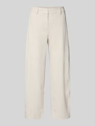 Straight leg stoffen broek met paspelzak aan de achterkant, model 'Mette' van OPUS PANTS Beige - 19