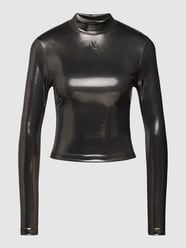 Cropped Longsleeve in metallic von Calvin Klein Jeans Schwarz - 42