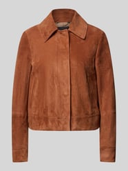 kurtka skórzana w kroju regular fit z naturalnej koziej skóry model 'SAMARO' od BOSS - 46