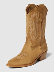 Stiefel mit Motiv-Stitching von ALPE Braun - 8