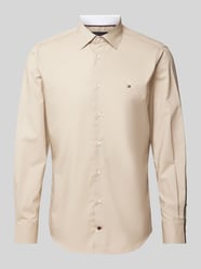 Regular Fit Business-Hemd mit Label-Stitching Modell 'John' von Tommy Hilfiger Beige - 43