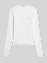 Bluzka z długim rękawem o kroju slim fit z mieszanki bawełny od Tommy Jeans - 44