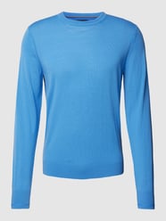 Strickpullover aus Lanawolle Modell 'MERINO' von Tommy Hilfiger Blau - 40