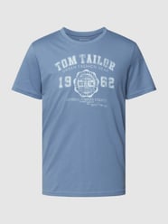 T-Shirt mit Label-Print von Tom Tailor Blau / Türkis - 11