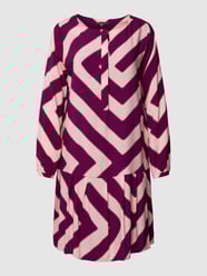 Knielanges Kleid aus Viskose mit Allover-Muster von comma Bordeaux - 17