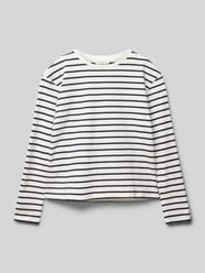 Longsleeve mit geripptem Rundhalsausschnitt von Mango Blau - 7