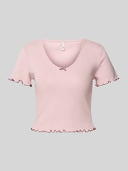 Slim Fit T-Shirt aus Baumwoll-Mix Modell 'CARLOTTA' von Only Pink - 40