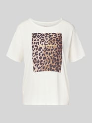 T-shirt o kroju regular fit z czystej bawełny ze zwierzęcym nadrukiem od Oui - 2
