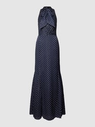 Abendkleid mit Polka Dots Modell 'RUGYA' von Lauren Dresses Blau - 34