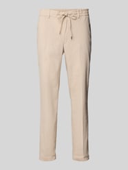 Regular Tapered Fit Leinenhose mit Tunnelzug Modell 'Kane' von BOSS Beige - 7