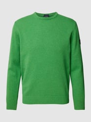 Strickpullover mit Label-Patch von Paul & Shark Grün - 25
