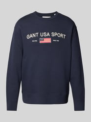 Sweatshirt mit Label-Stitching von Gant Blau - 14