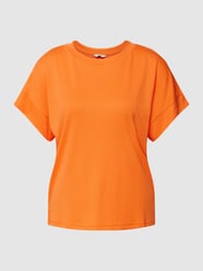 T-Shirt mit geripptem Rundhalsausschnitt von B.Young Orange - 13