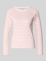 Slim fit shirt met lange mouwen met ronde hals Model 'Sorka' van OPUS Fuchsia - 18