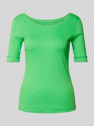 T-shirt met geribde boothals van Marc Cain Groen - 30