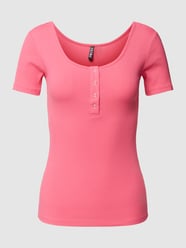 T-Shirt mit Knopfleiste Modell 'KITTE' von Pieces Pink - 45