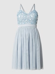 Cocktailkleid aus Mesh mit Pailletten-Applikationen von Jake*s Cocktail Blau - 33