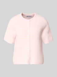 kardigan rozpinany o kroju regular fit z dodatkiem wełny model 'MALOU' od PIECES Fuksjowy - 3